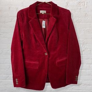 Red Velvet Corduroy Blazer NWT Size 4